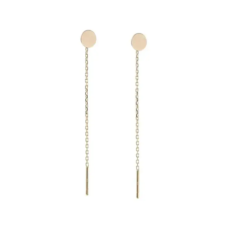 Złote przeciągane kolczyki kółeczka Złote przeciągane kolczyki kółeczka